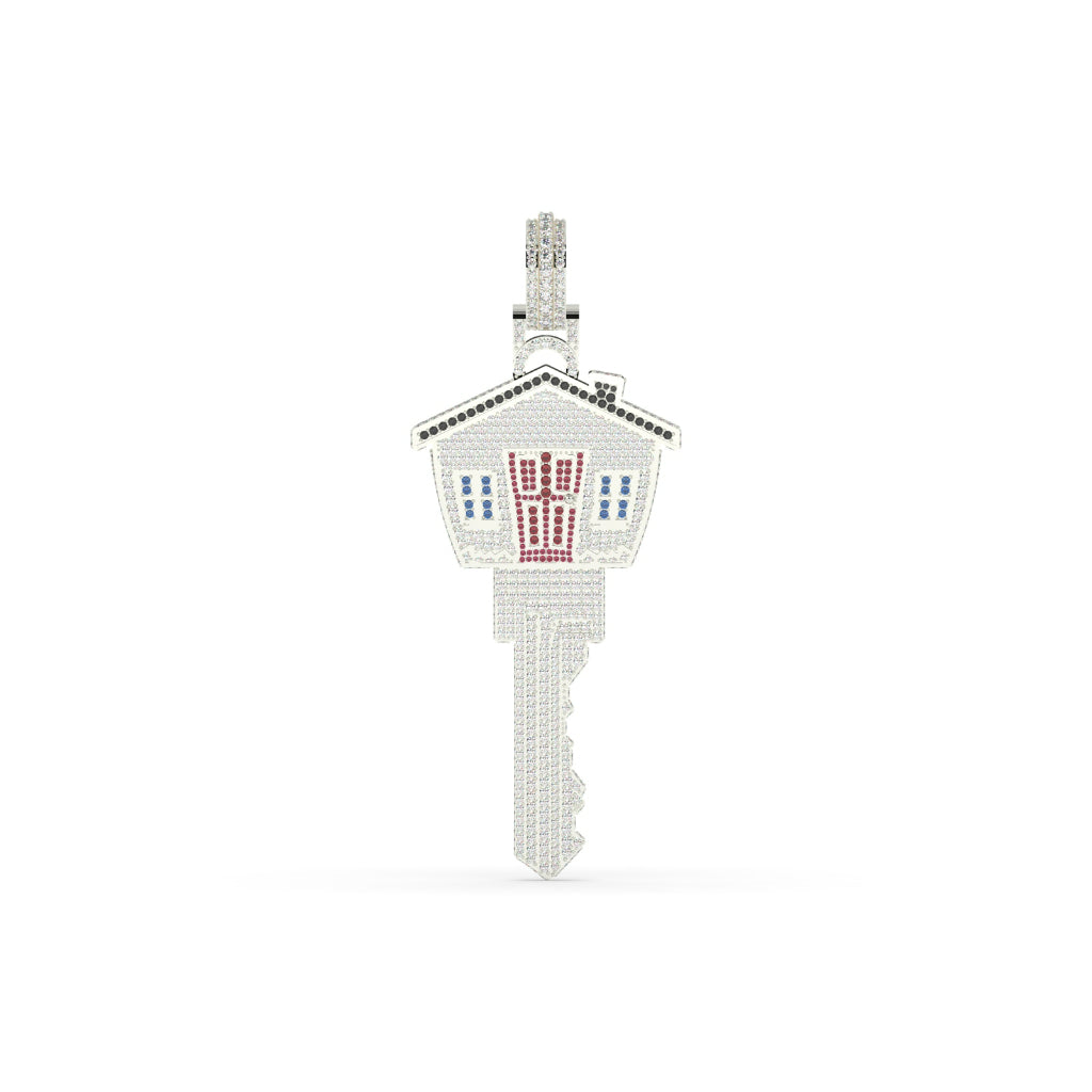 DIAMOND HOUSE KEY CHARM PENDANT