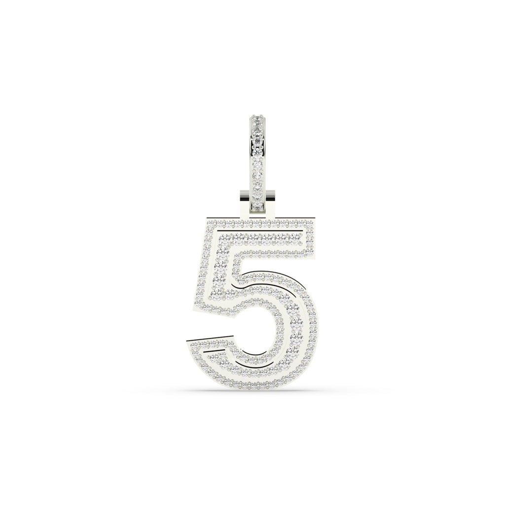 ROUND DIAMOND ICED OUT NUMBER HIP HOP PENDANT