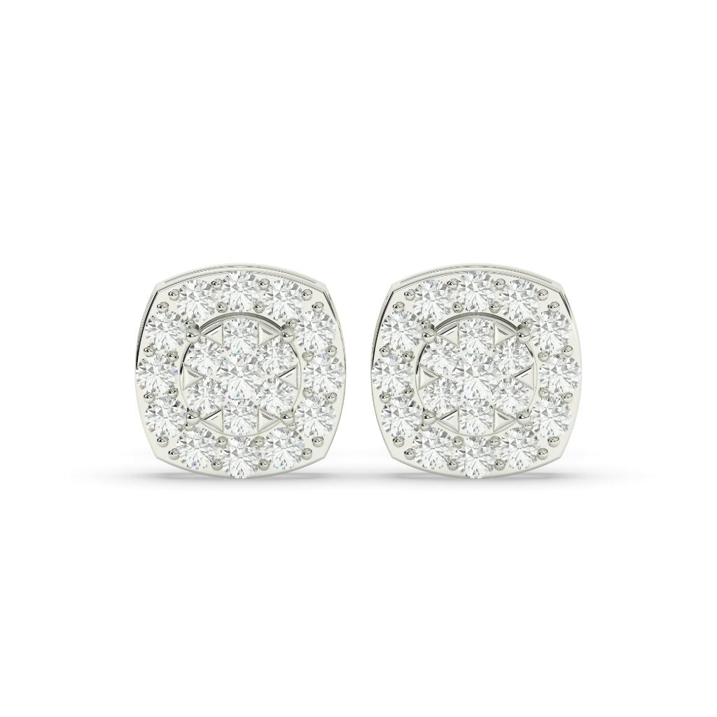 BLOOM PATTERN DIAMOND EAR STUDS