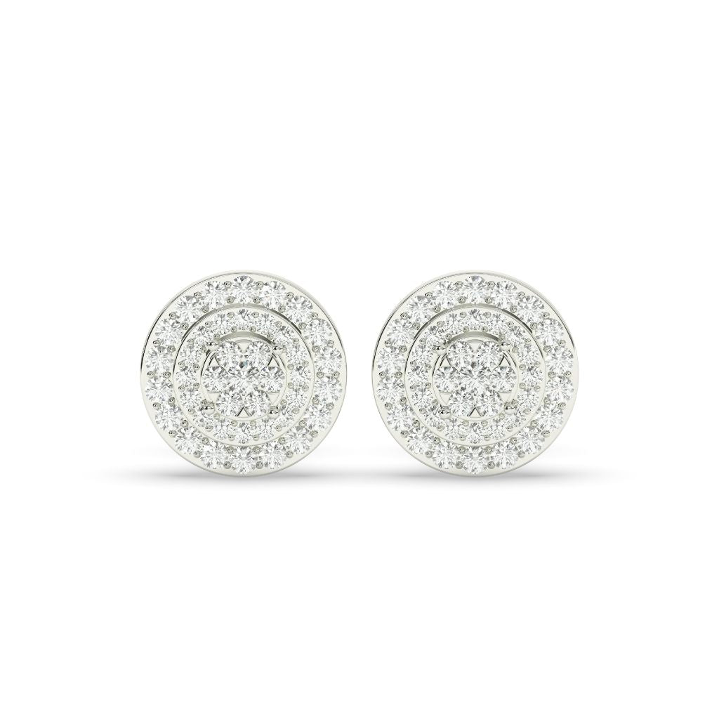 BLOOMING CIRCLE DIAMOND EAR STUDS