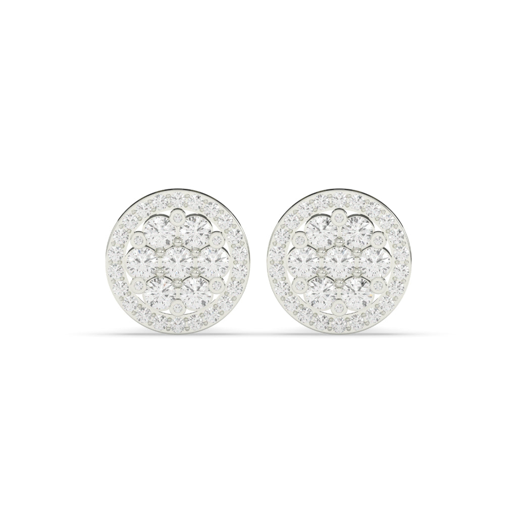 RADIANT CIRCLE DIAMOND STUD EARRINGS