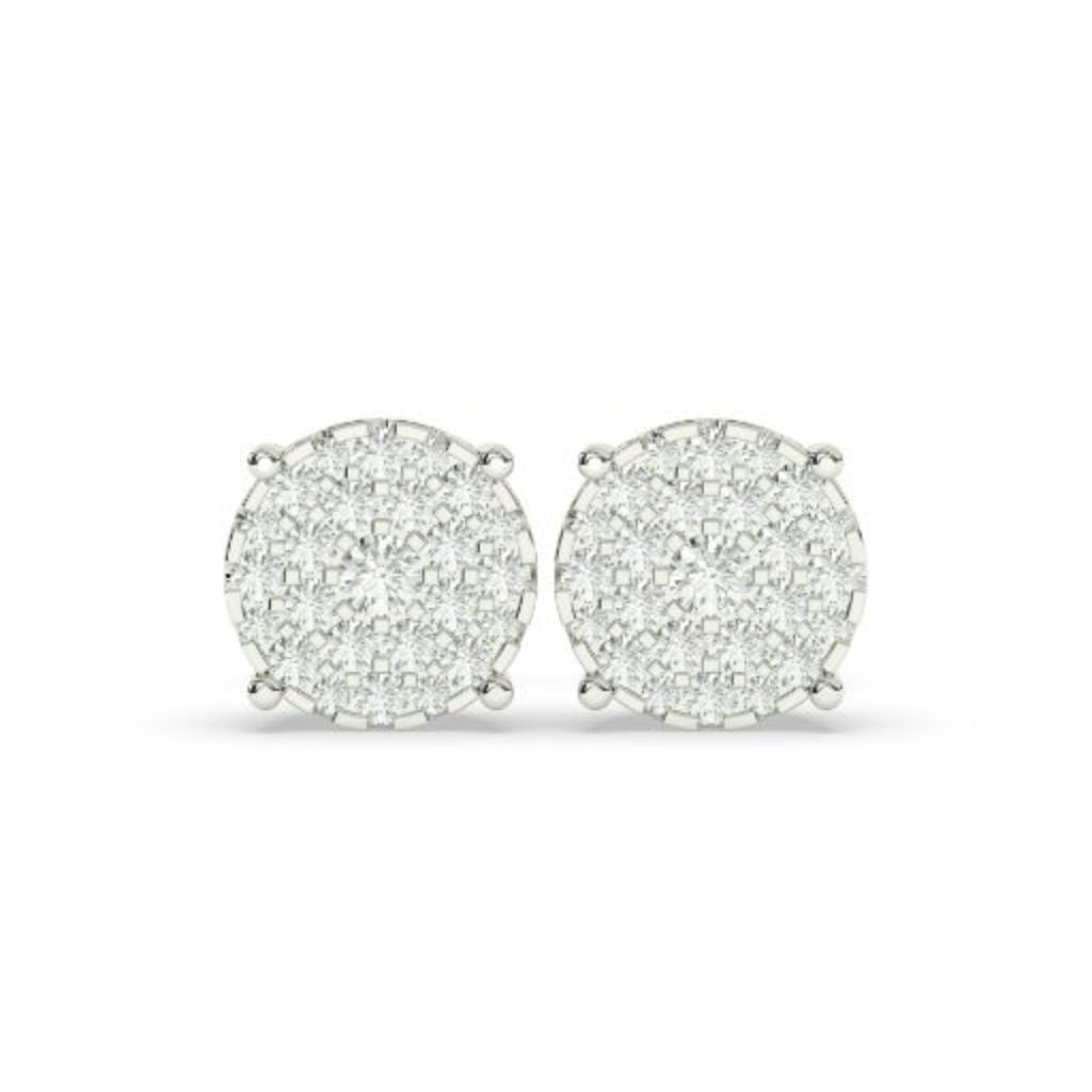 SPARKLE BLOOM ROUND STUD EARRINGS