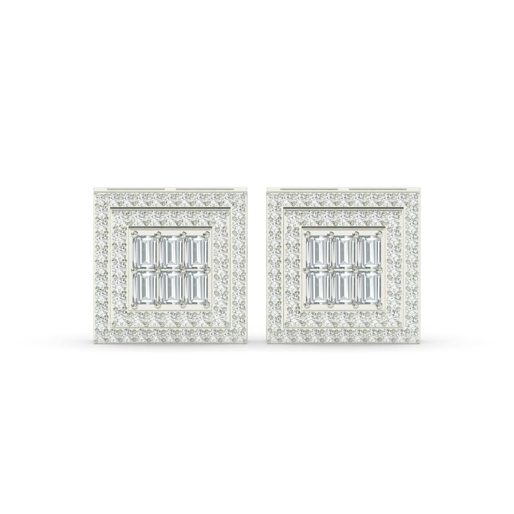 BAGUETTE SPARK SQUARE STUD EARRINGS