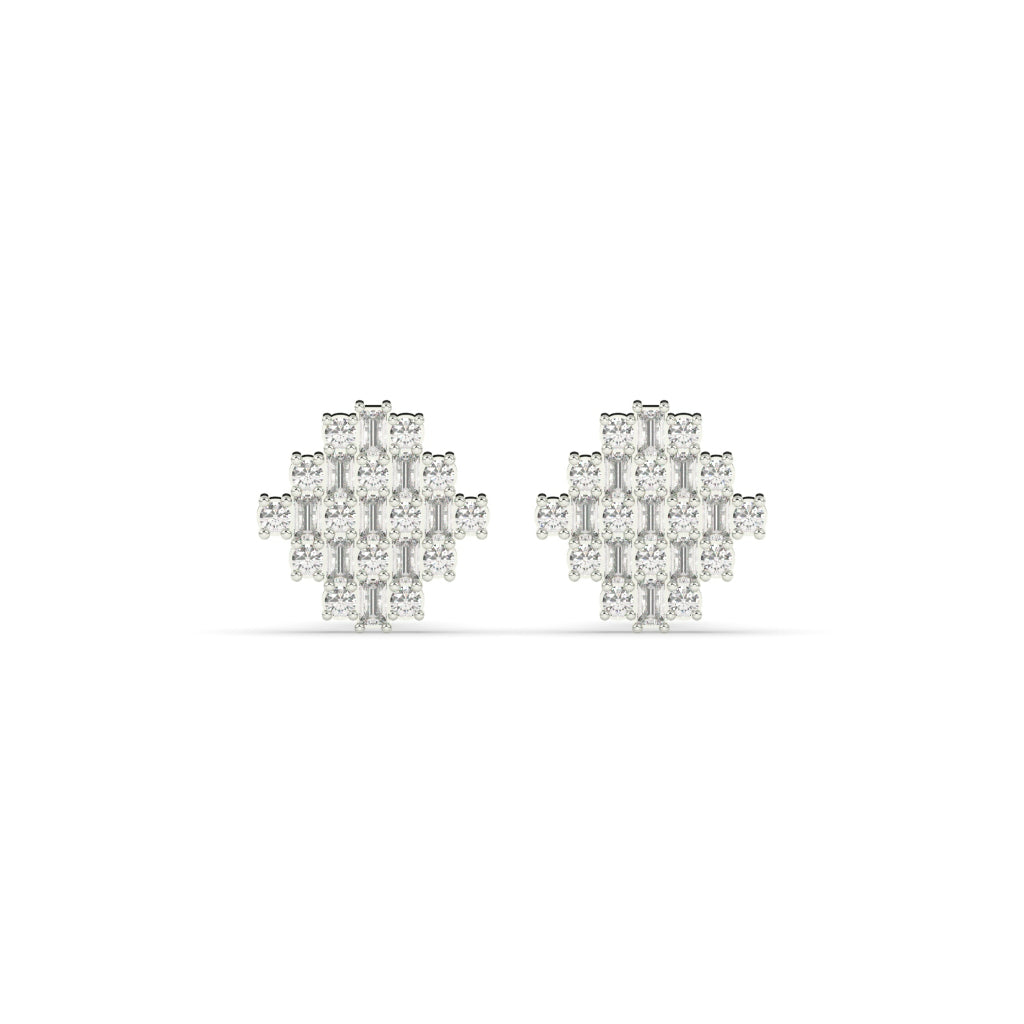 GEOMETRIC GLEAM DIAMOND STUD EARRINGS