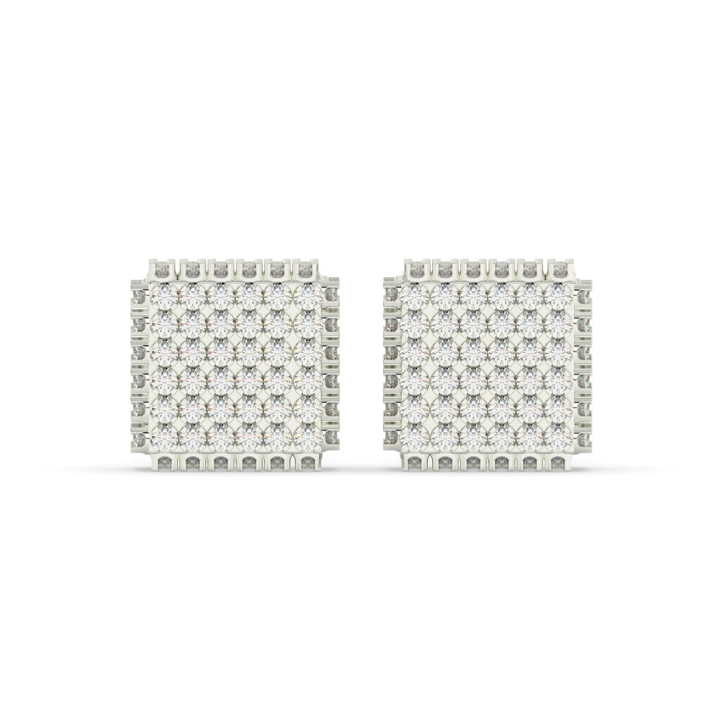 REGAL SQUARE DIAMOND STUD EARRINGS