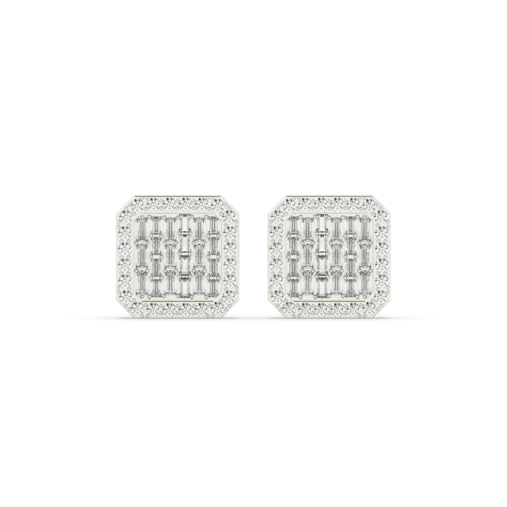 SQUARE CUT BAGUETTE DIAMOND STUDS