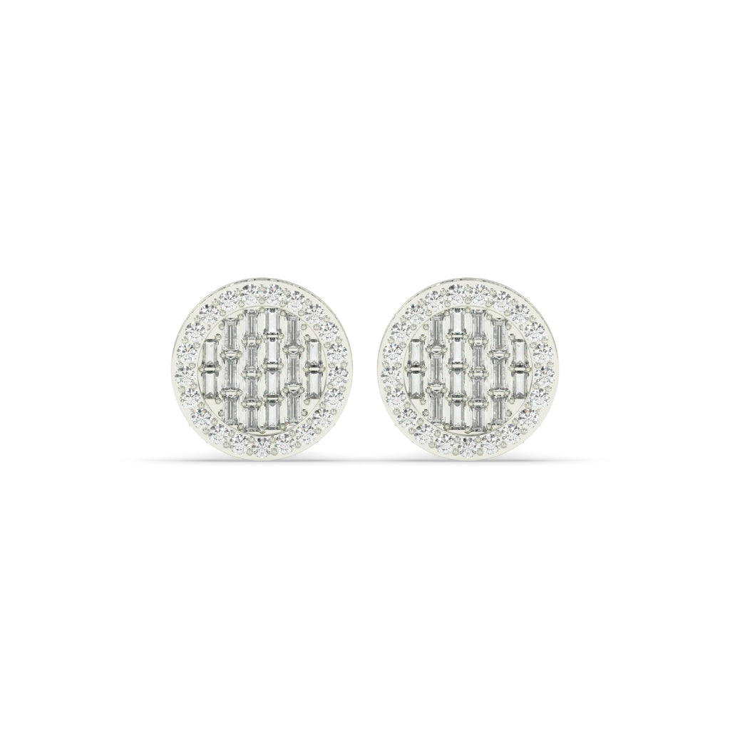 CLASSIC CIRCLE BAGUETTE DIAMOND STUDS