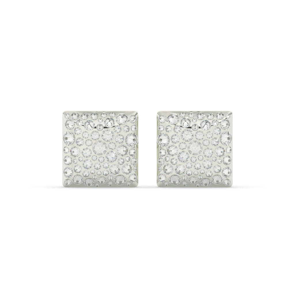 SQUARE PAVÉ DIAMOND STUD EARRINGS