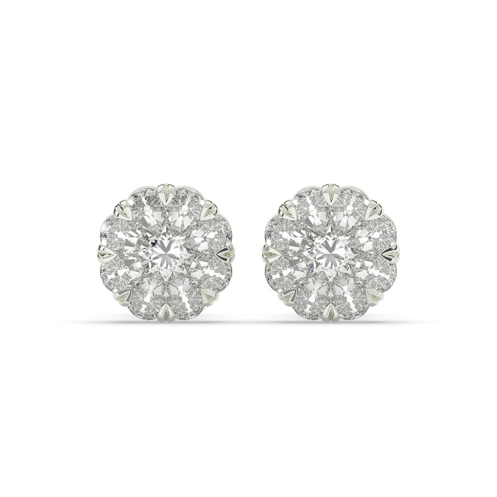 BLOSSOM CLUSTER DIAMOND STUD EARRINGS