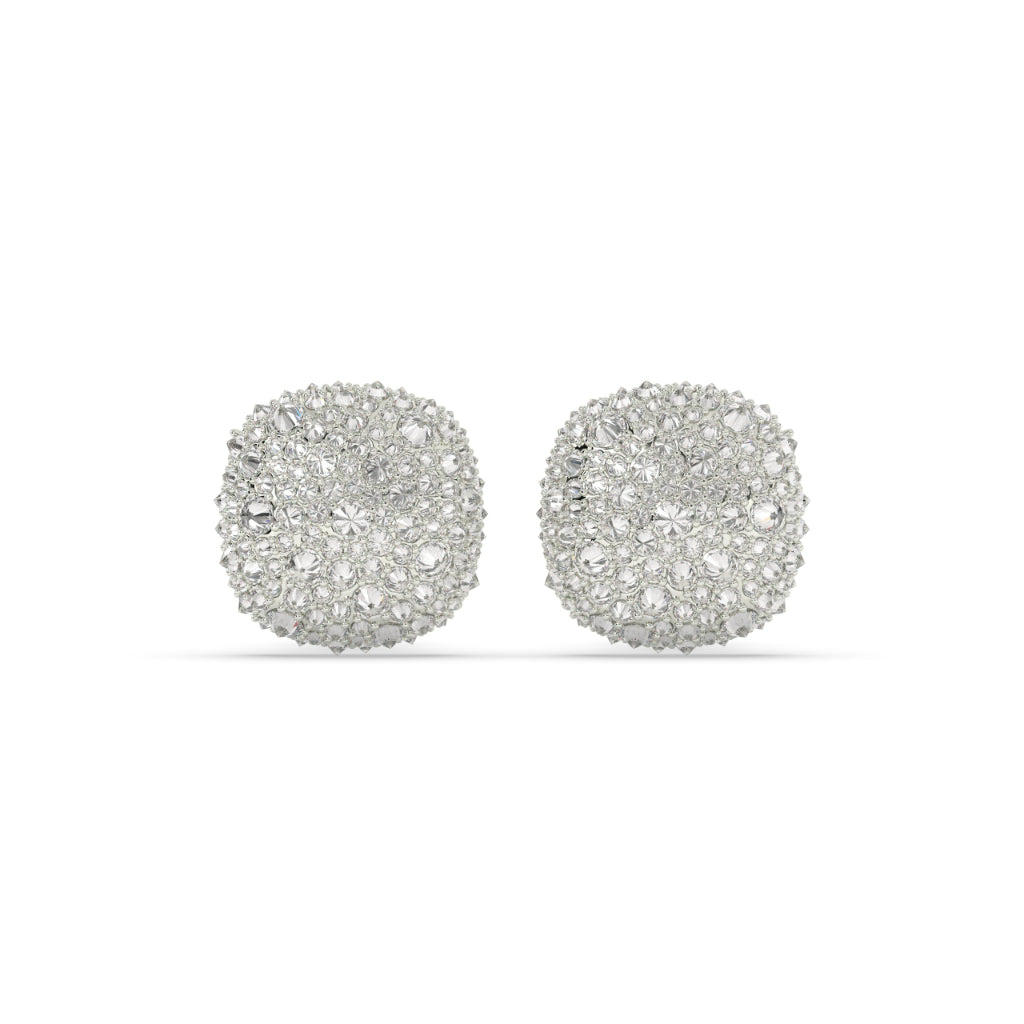ROUND CLUSTER STONE STUD EARRINGS