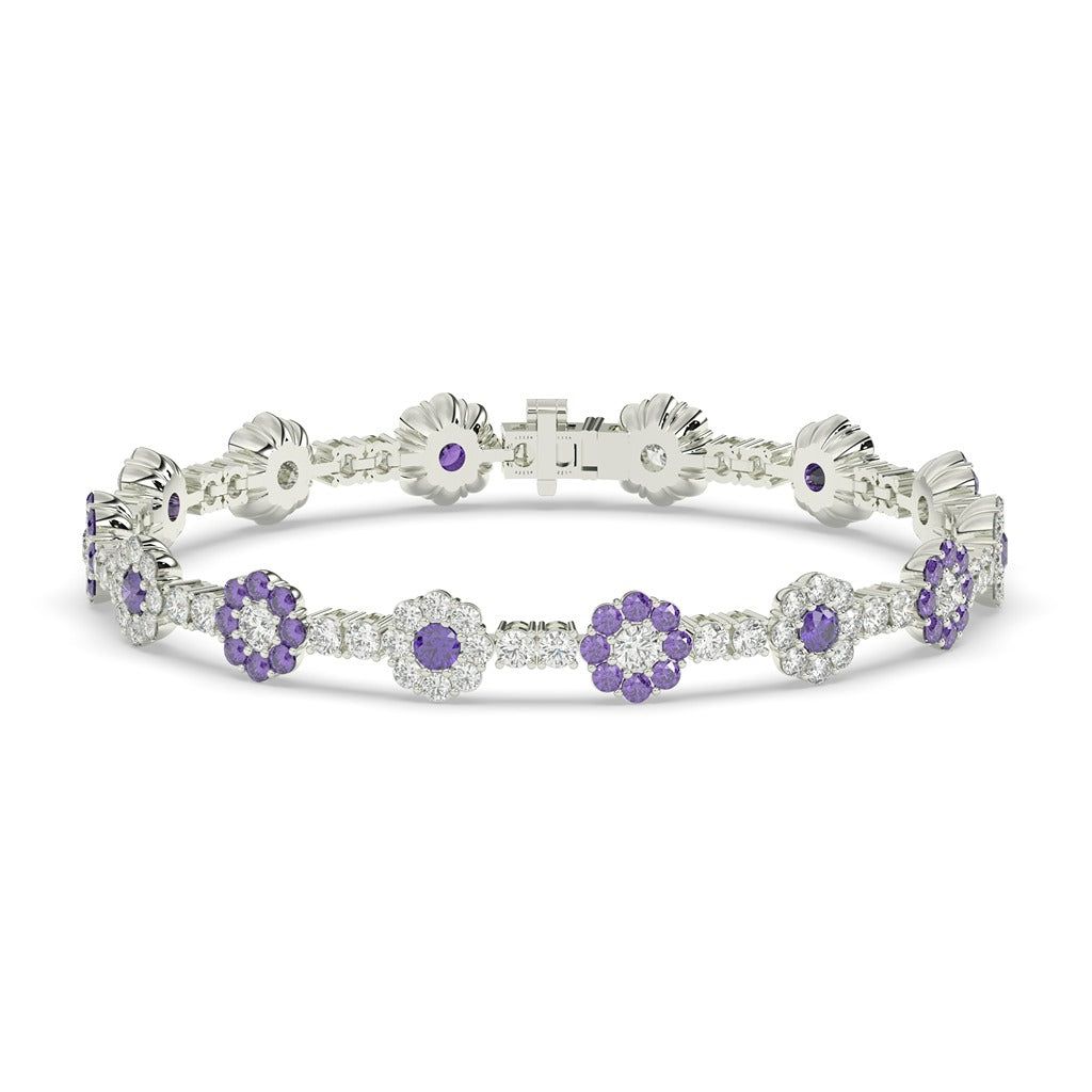 ROUND DIAMOND AND GEMS STONE ICED OUT HIP HOP BRACELET