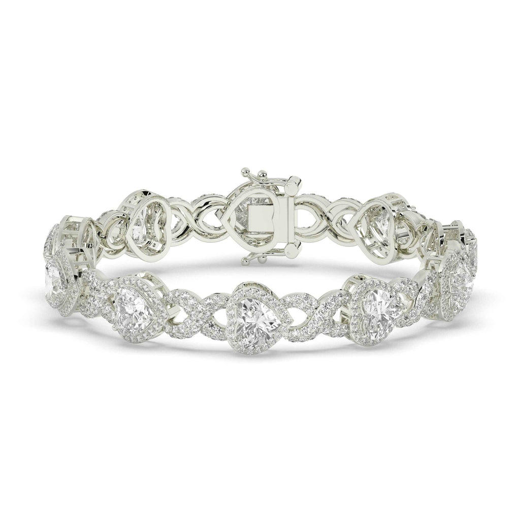 HEART AND ROUND DIAMOND ICED OUT HIP HOP BRACELET