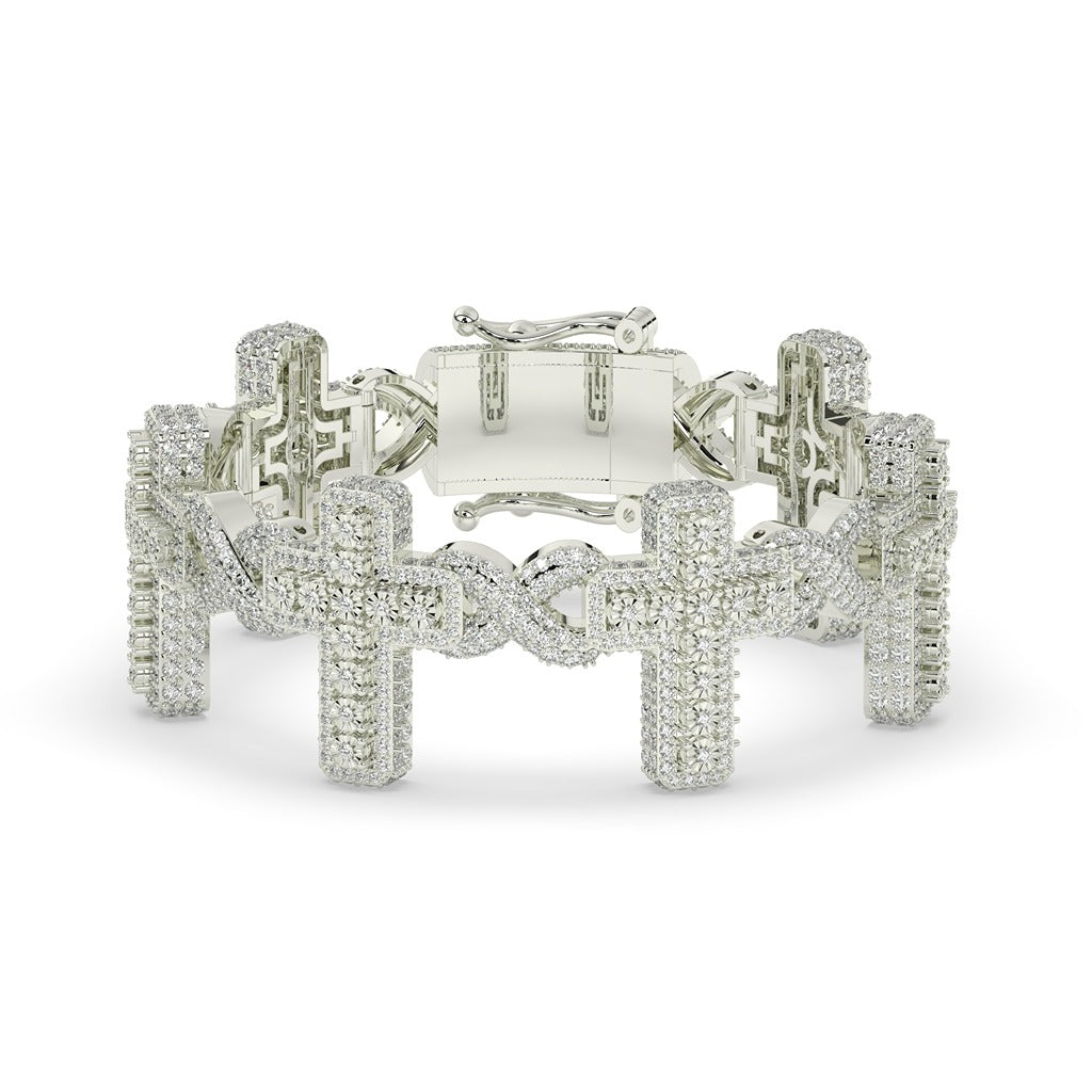 BLESSED ICE CROSS LINK BRACELET