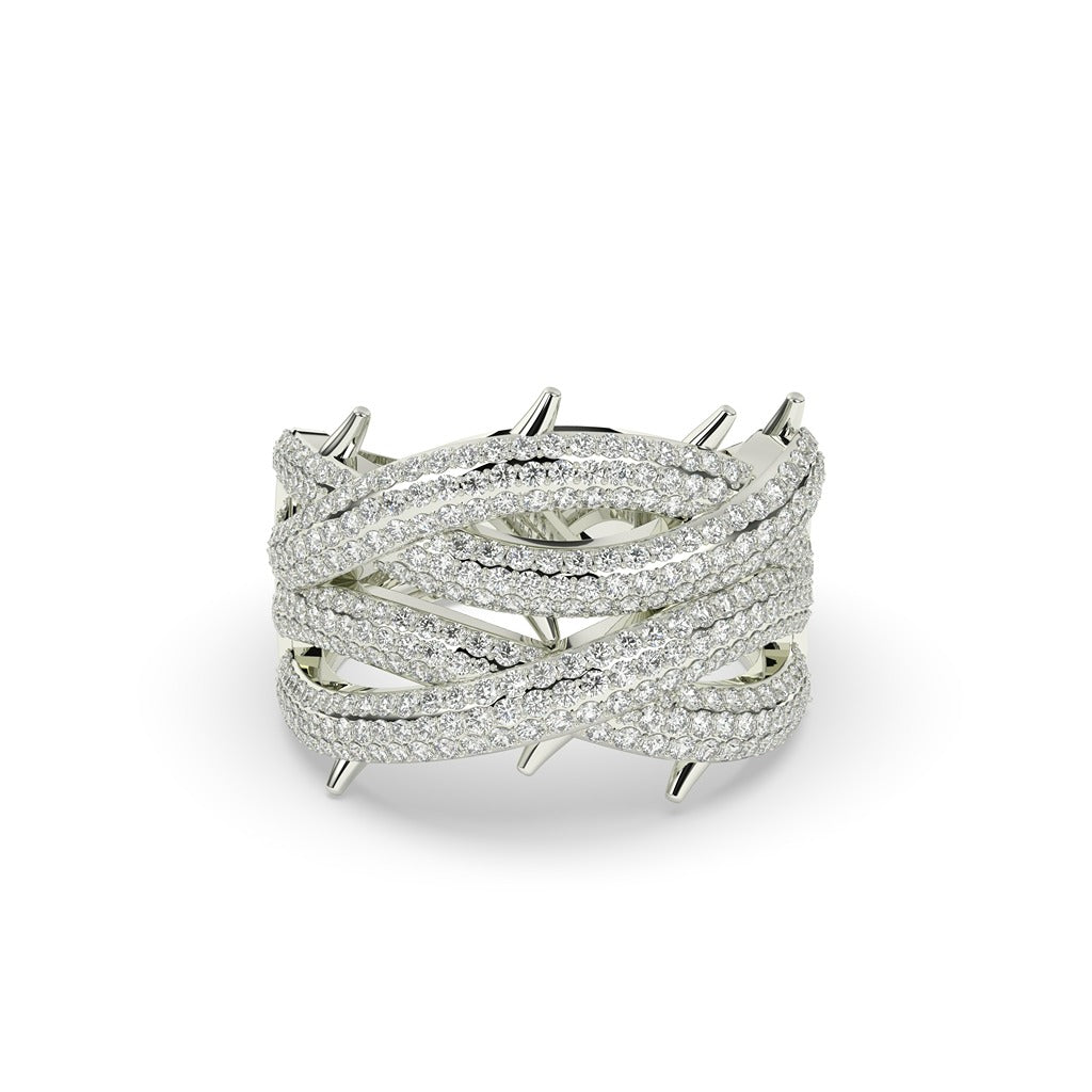MULTI-BAND CROSSOVER ROUND DIAMOND BAND