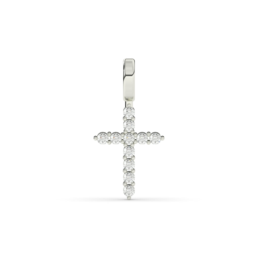 GOLD DIAMOND CROSS CHARM PENDANT