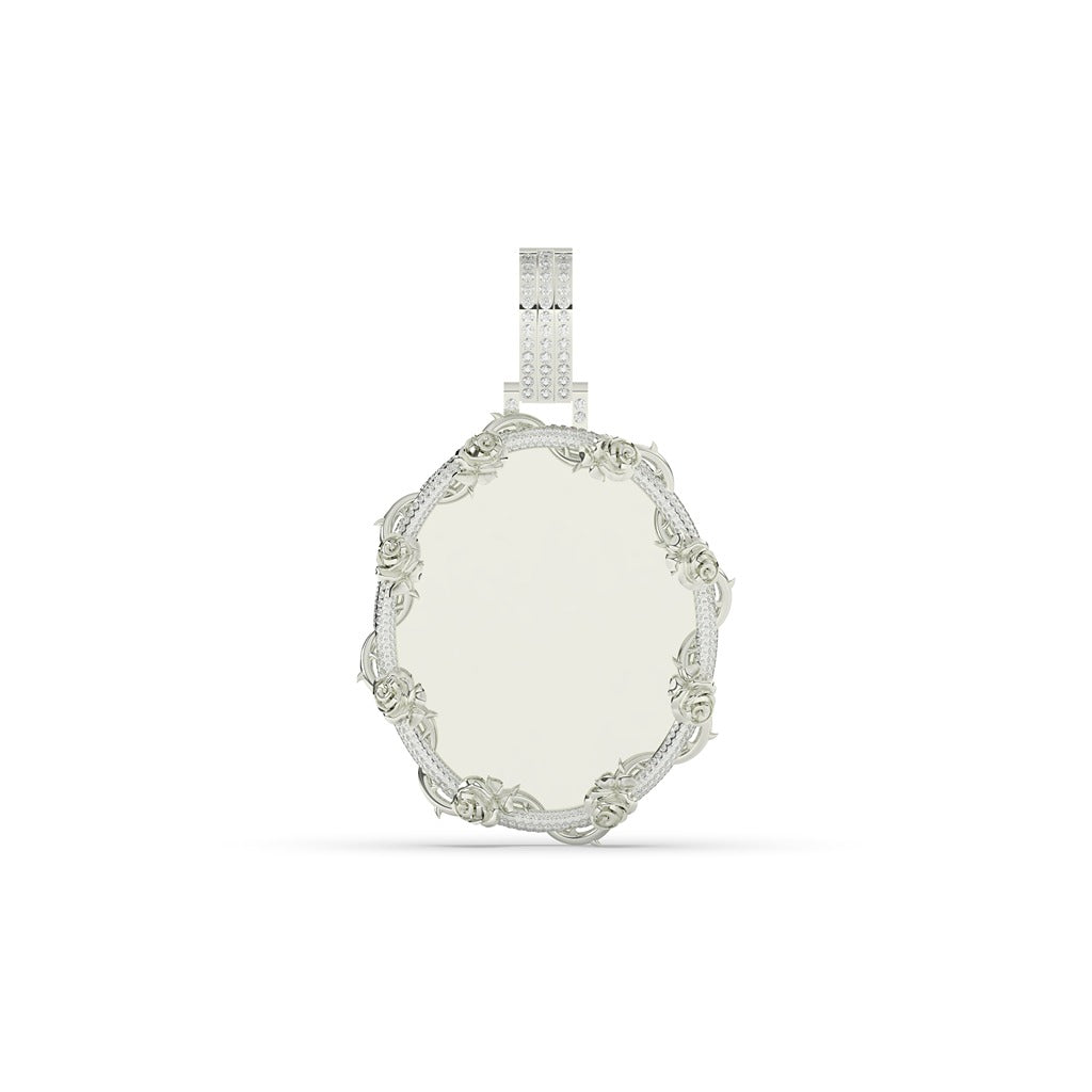 GOLD ROSE FRAME MEDALLION PENDANT