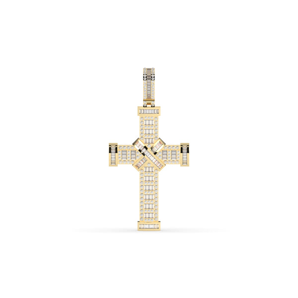 MULTI-TONE DIAMOND CROSS PENDANT