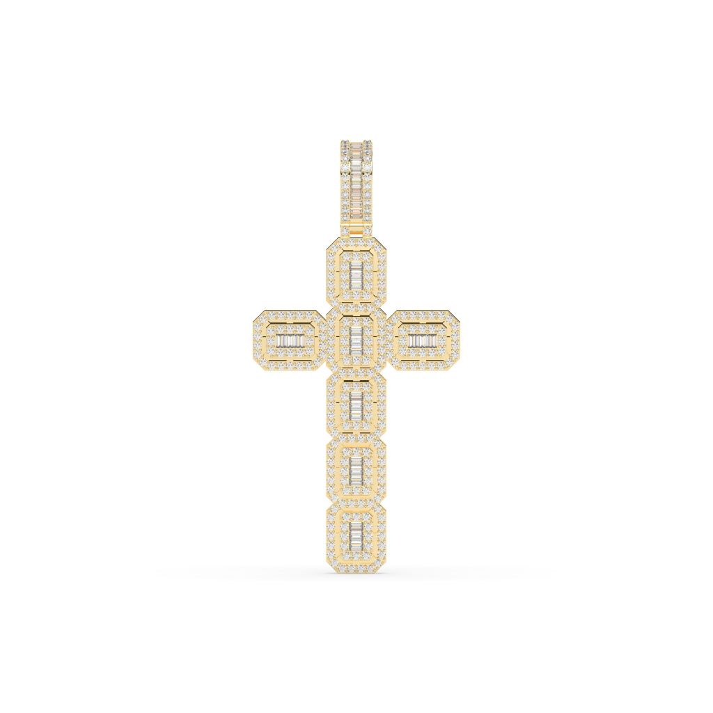 BAGUETTE EDGE CROSS PENDANT