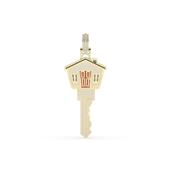 DIAMOND HOUSE KEY CHARM PENDANT