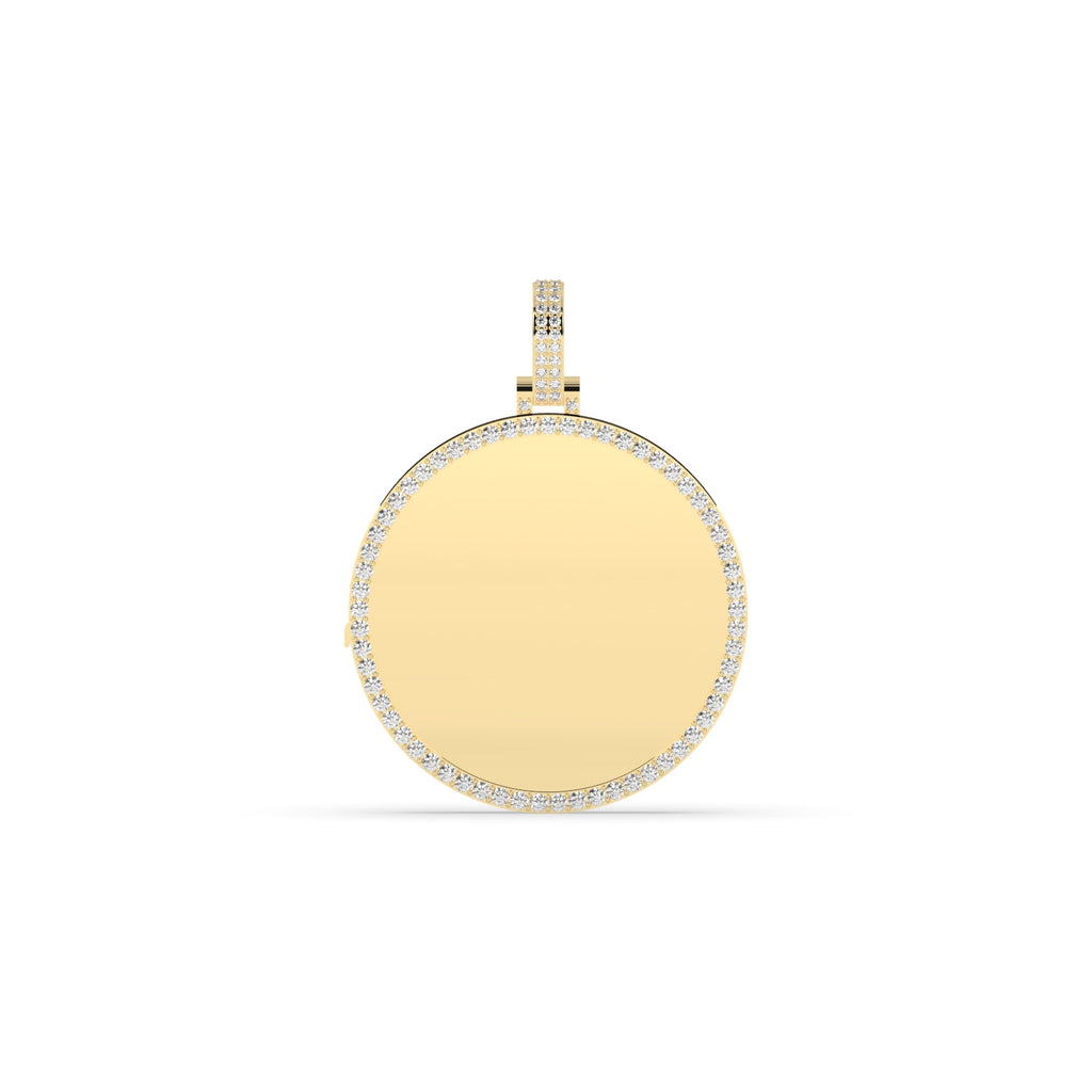 LUXURY DIAMOND OUTLINED DISC PENDANT