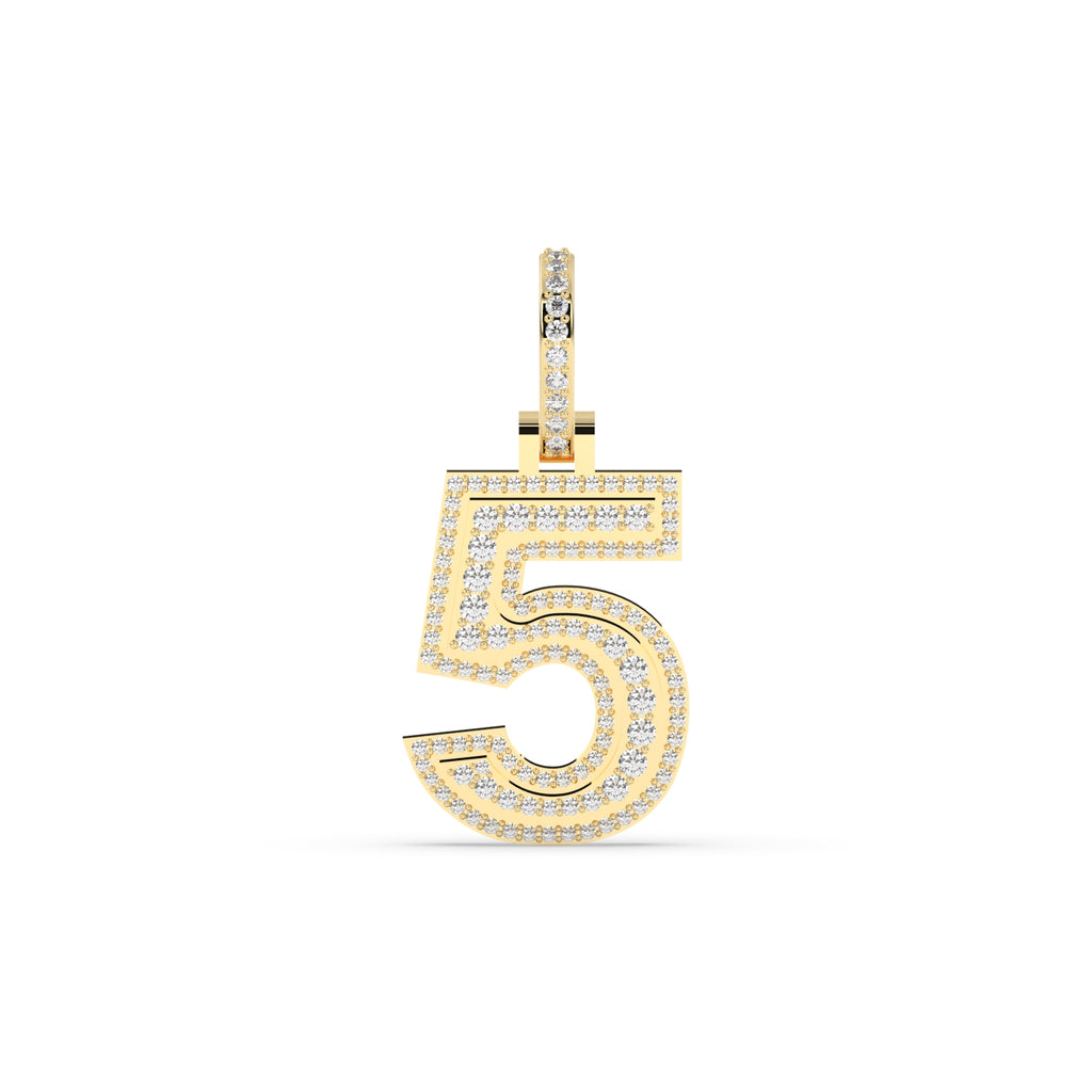 ROUND DIAMOND ICED OUT NUMBER HIP HOP PENDANT