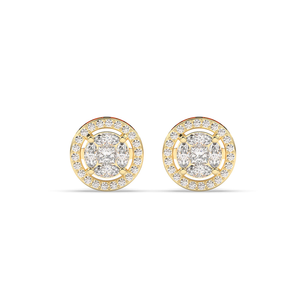 MARQUISE CLUSTER HALO STUD EARRINGS