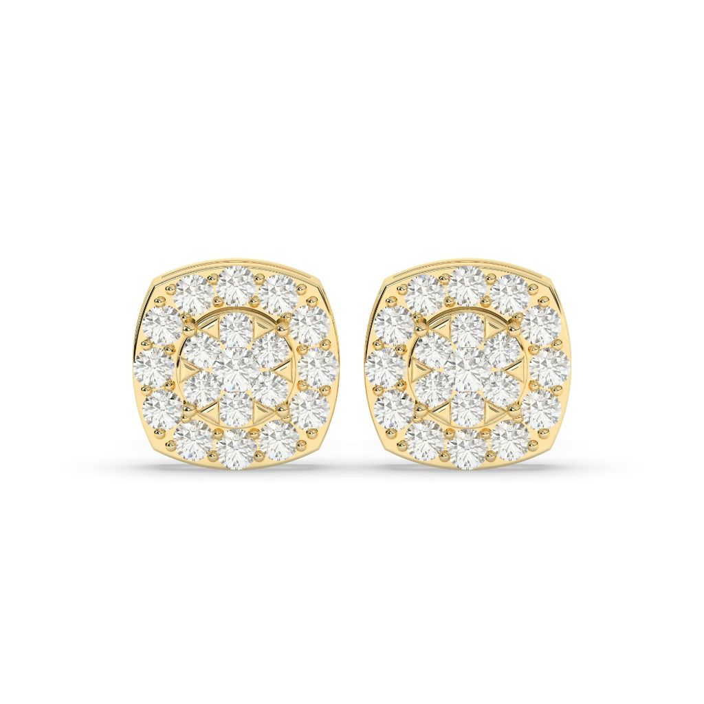 BLOOM PATTERN DIAMOND EAR STUDS