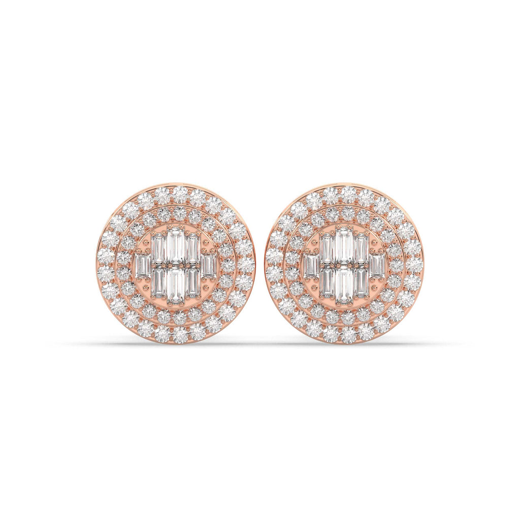 RADIANT HALO ROUND STUD EARRINGS