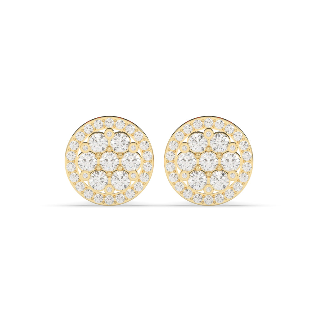RADIANT CIRCLE DIAMOND STUD EARRINGS