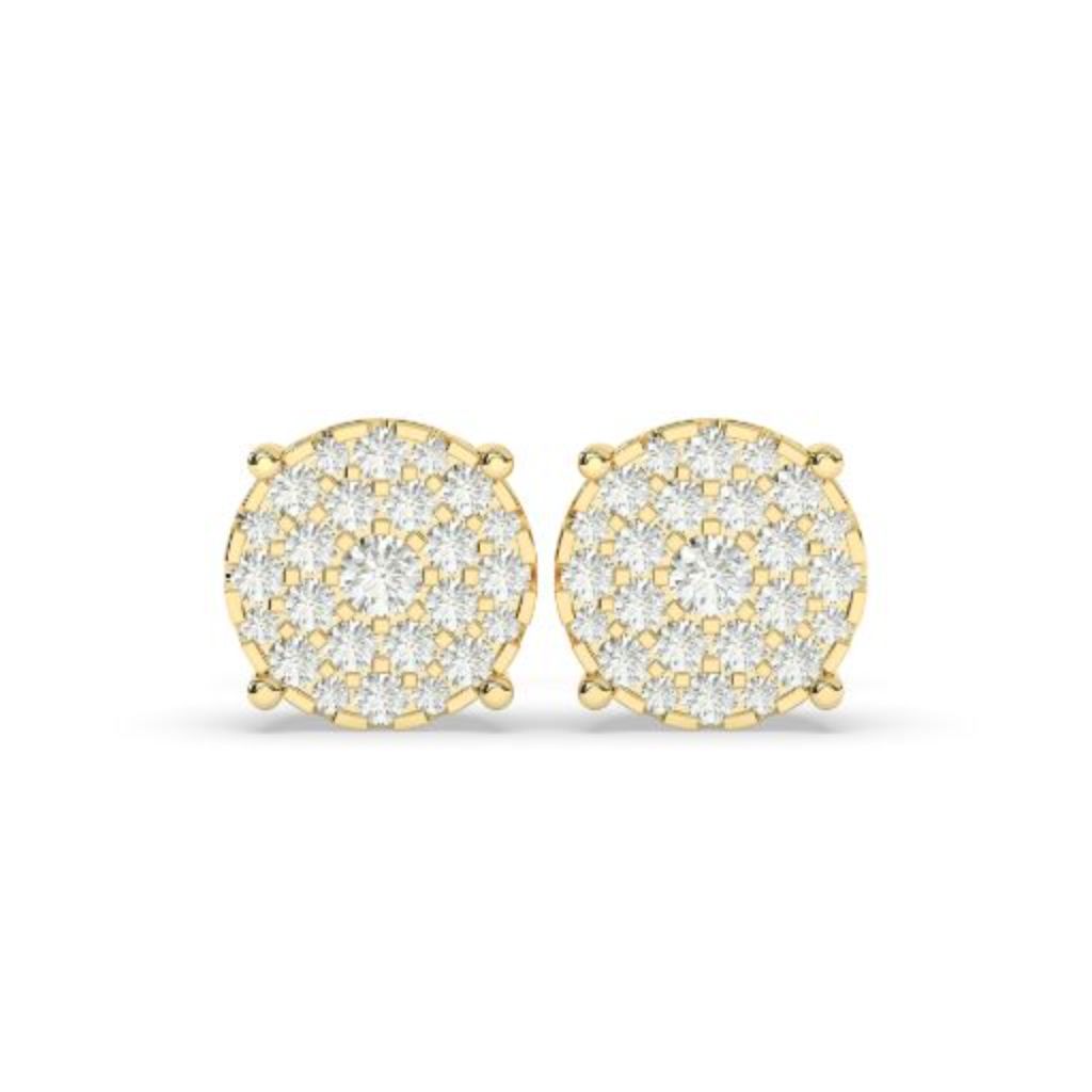 SPARKLE BLOOM ROUND STUD EARRINGS