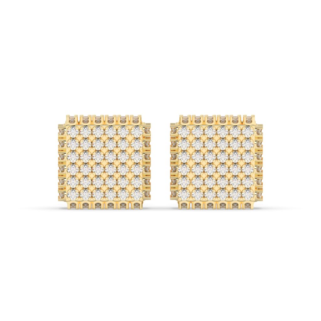 REGAL SQUARE DIAMOND STUD EARRINGS