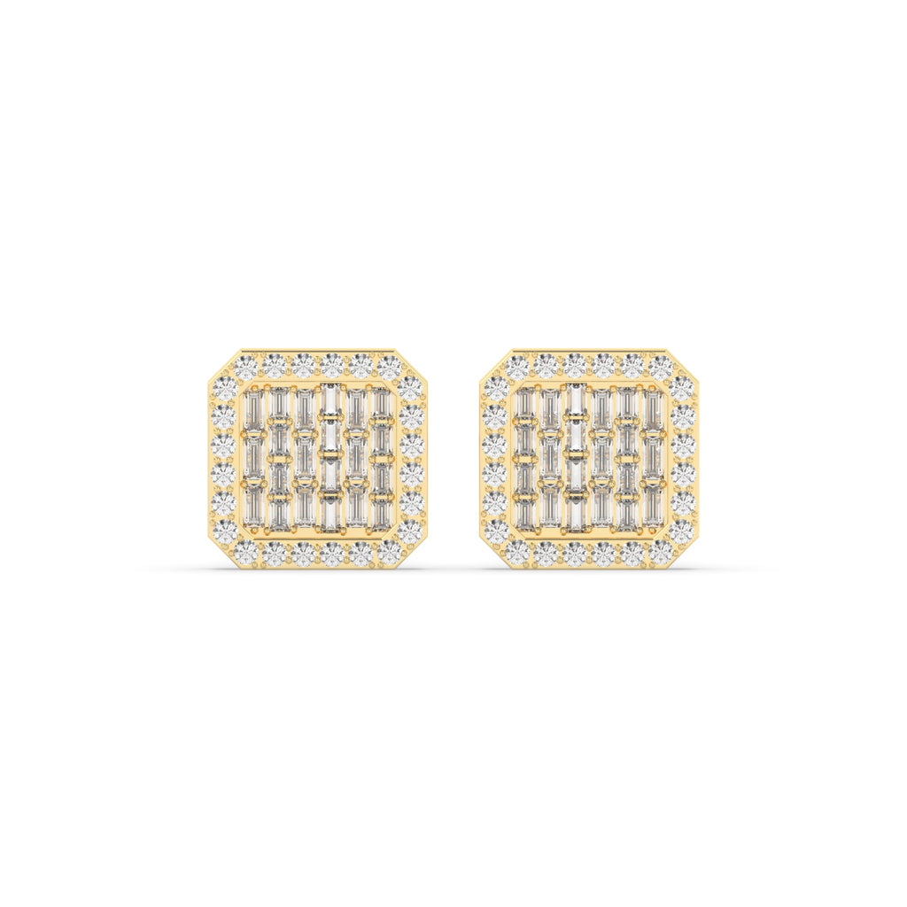 SQUARE CUT BAGUETTE DIAMOND STUDS
