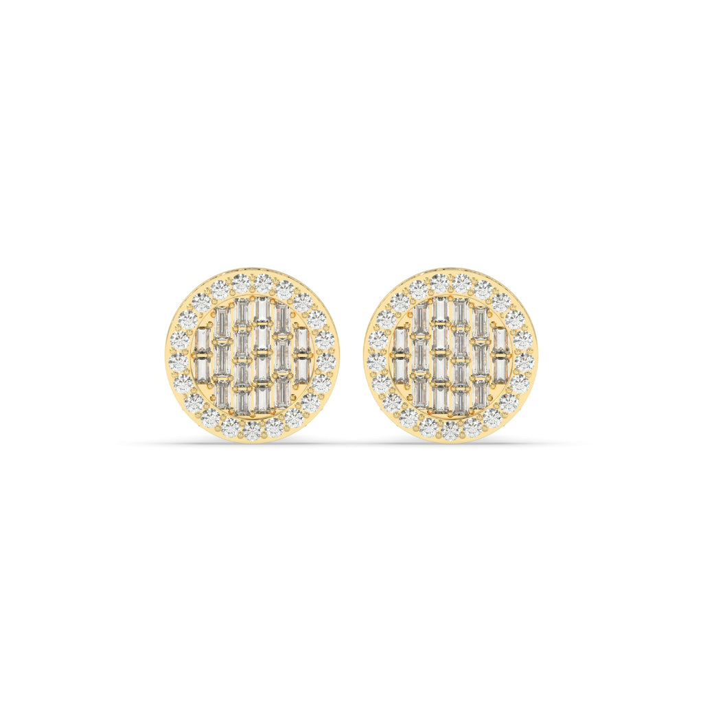 CLASSIC CIRCLE BAGUETTE DIAMOND STUDS