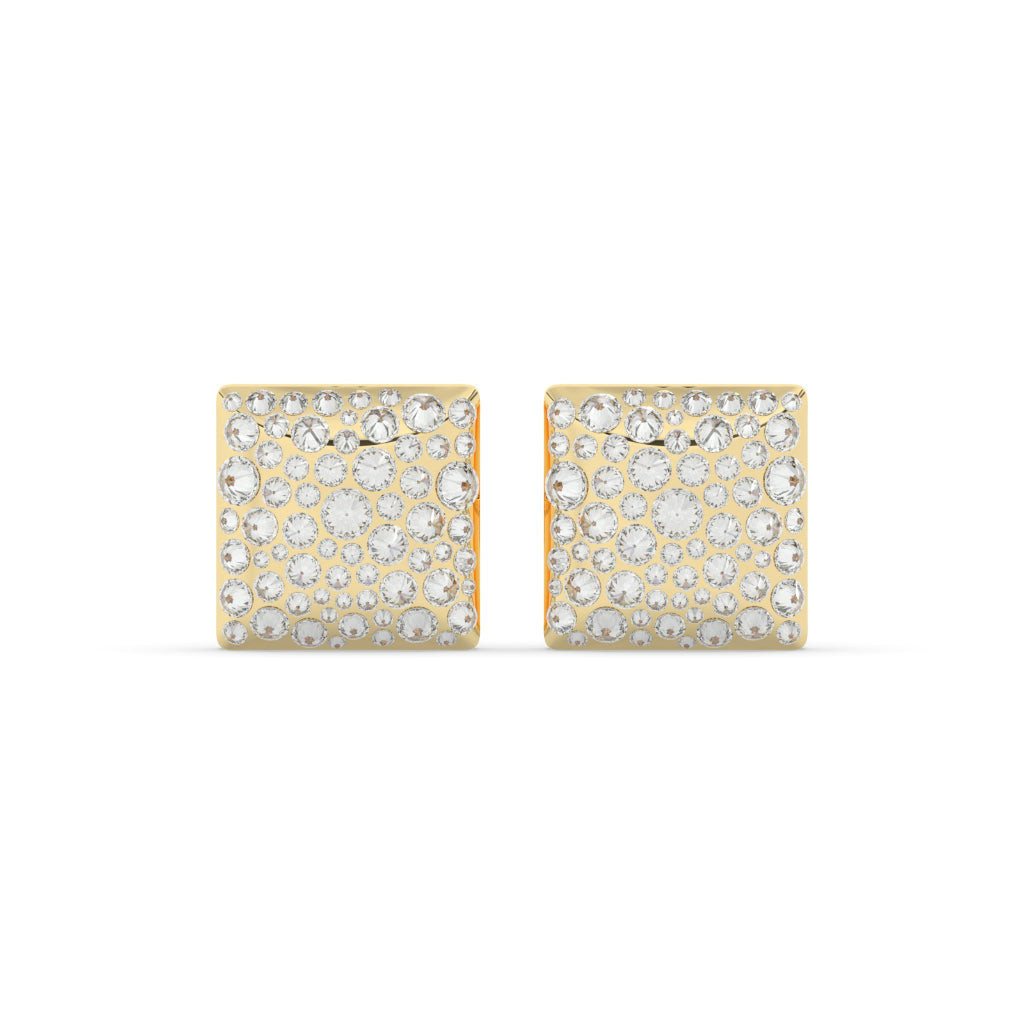 SQUARE PAVÉ DIAMOND STUD EARRINGS