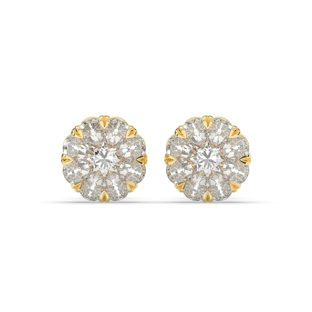 BLOSSOM CLUSTER DIAMOND STUD EARRINGS