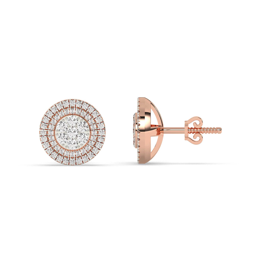 ROUND DIAMOND HIP HOP EARRINGS