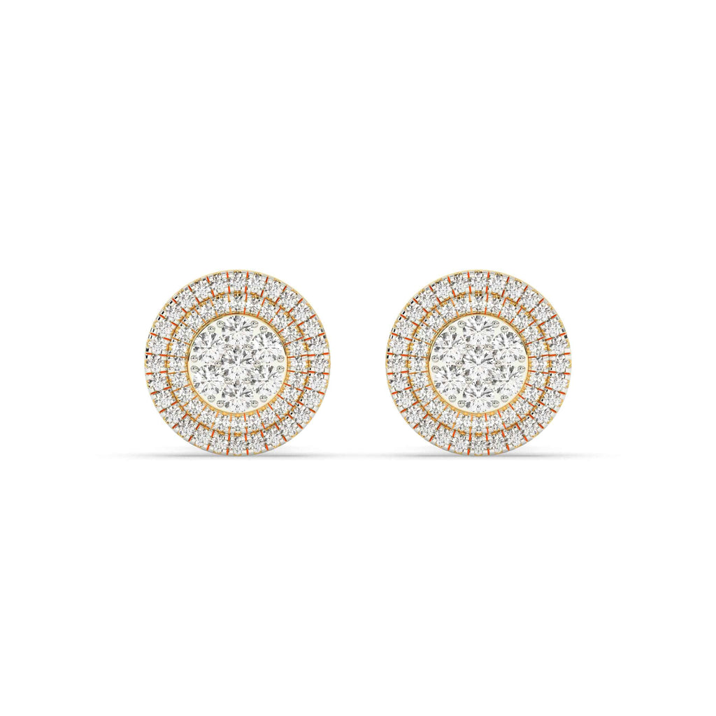 ROUND DIAMOND HIP HOP EARRINGS