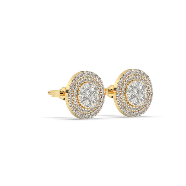 ROUND DIAMOND HIP HOP EARRINGS