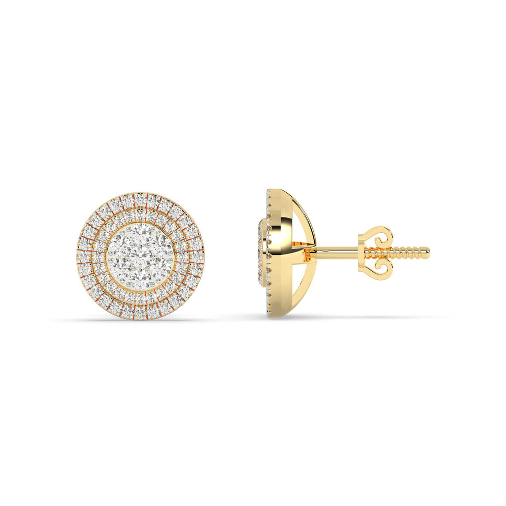 ROUND DIAMOND HIP HOP EARRINGS