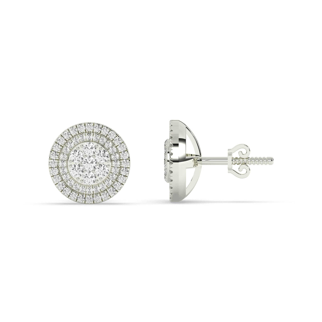 ROUND DIAMOND HIP HOP EARRINGS