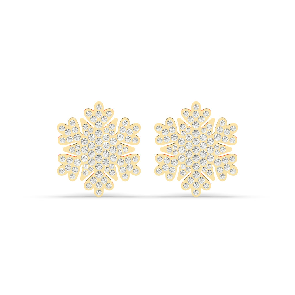 DAZZLING FLORAL WINTER STUD EARRINGS