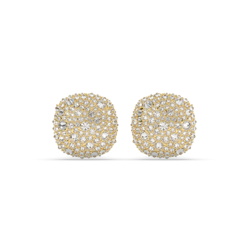 ROUND CLUSTER STONE STUD EARRINGS