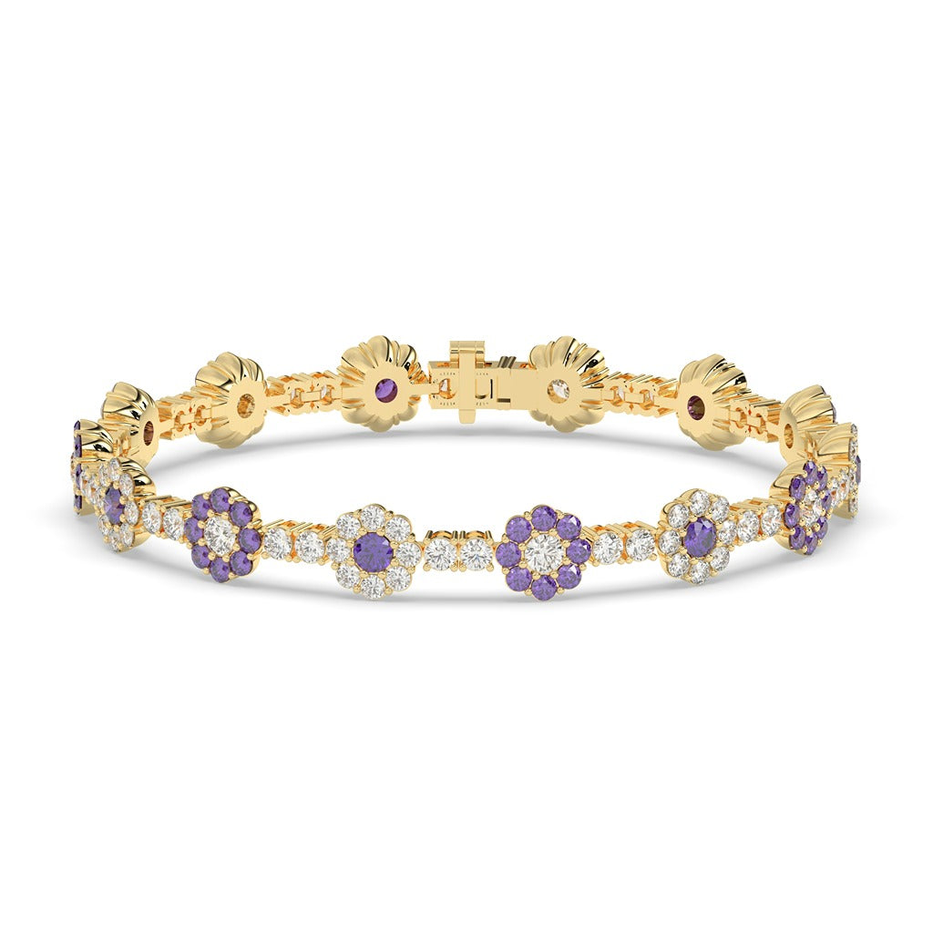 ROUND DIAMOND AND GEMS STONE ICED OUT HIP HOP BRACELET