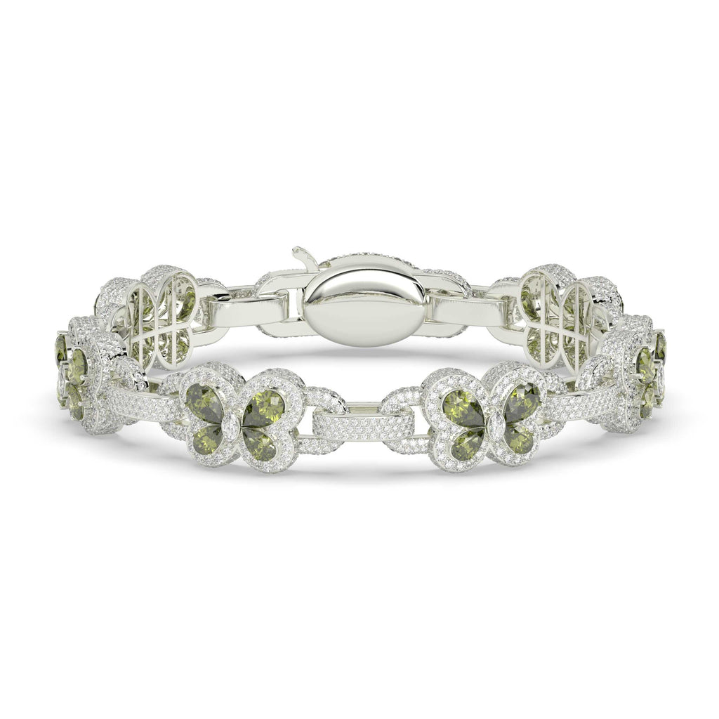 PEAR GEMS STONE, MARQUISE AND ROUND DIAMOND ICED OUT HIP HOP BRACELET