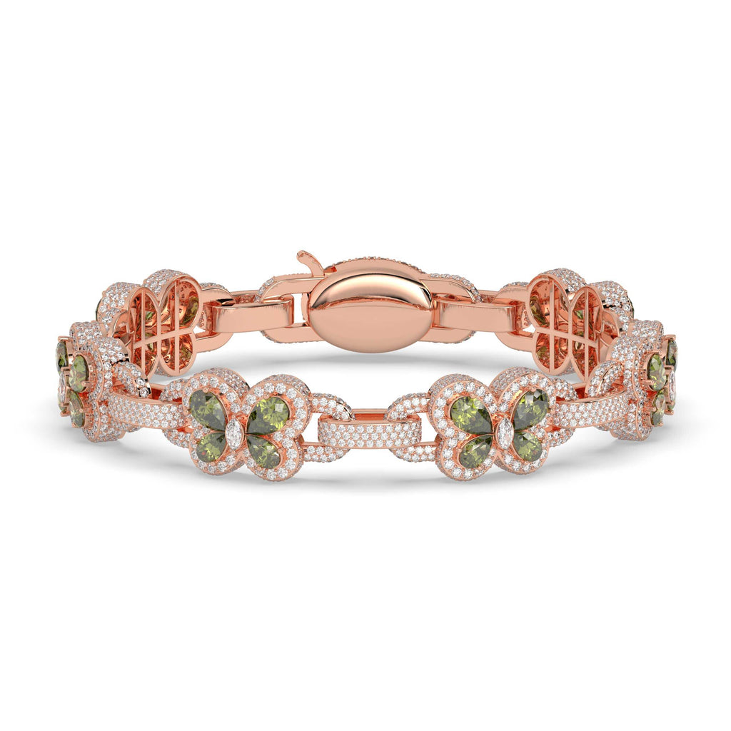 PEAR GEMS STONE, MARQUISE AND ROUND DIAMOND ICED OUT HIP HOP BRACELET