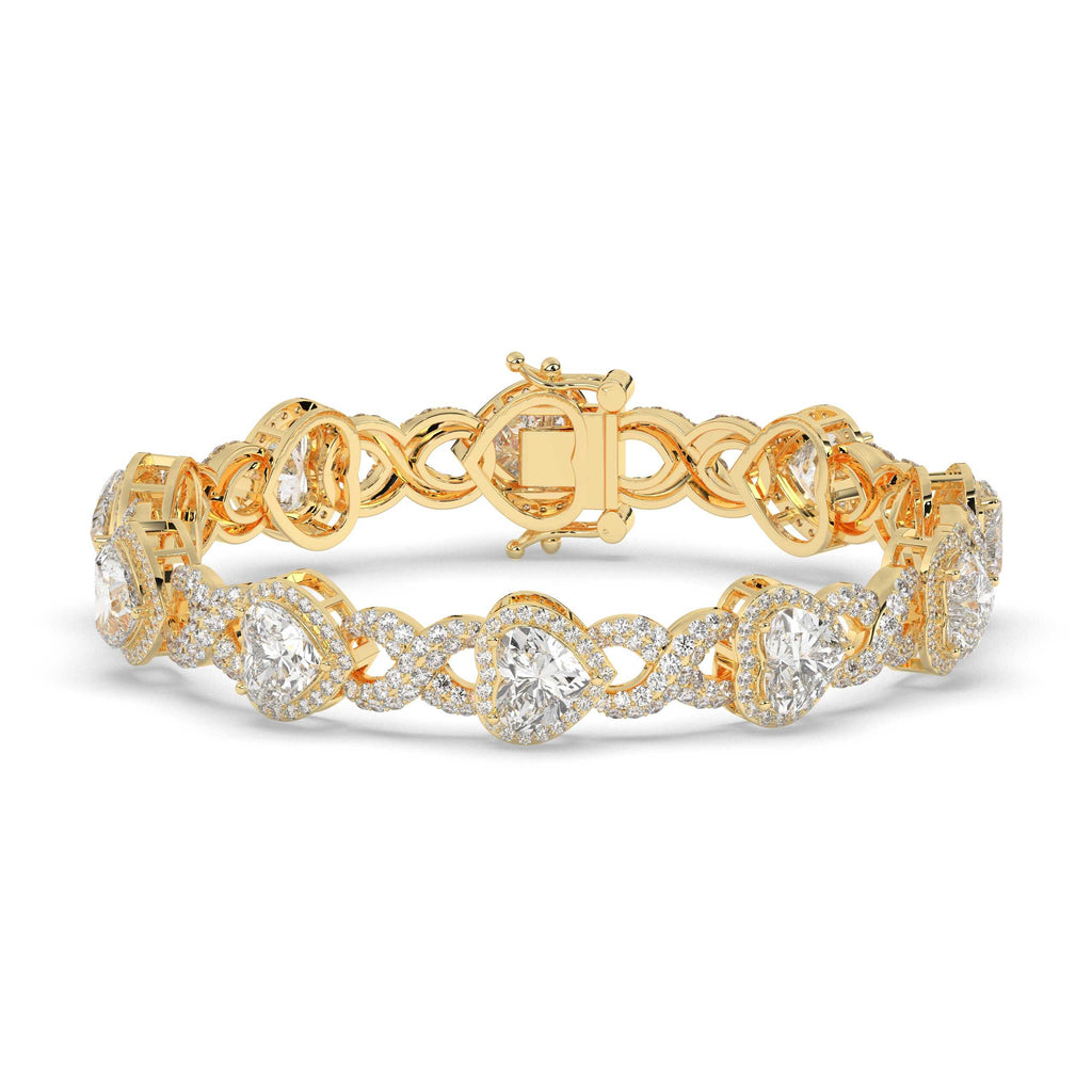 HEART AND ROUND DIAMOND ICED OUT HIP HOP BRACELET