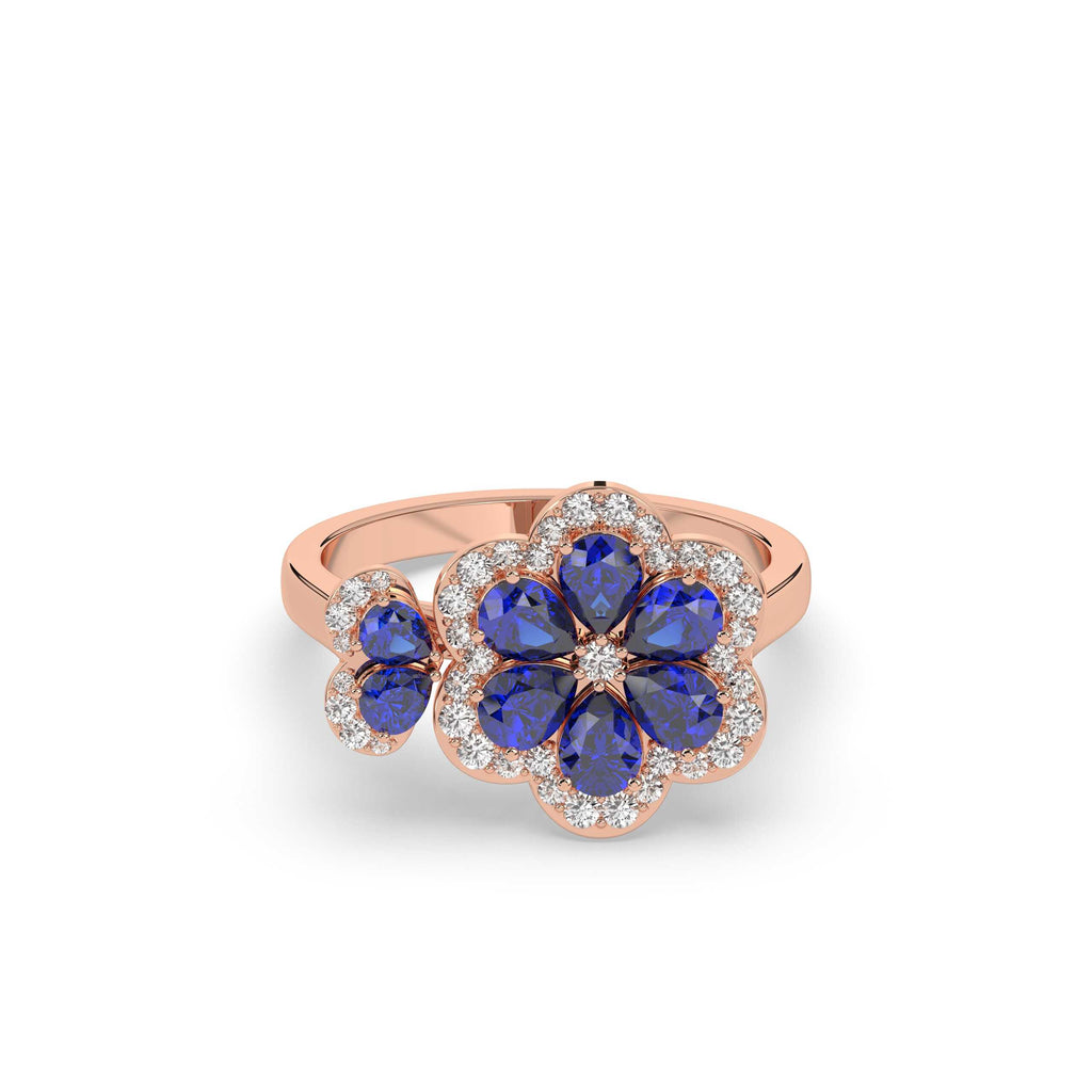 ROYAL PETALS DIAMOND FLOWER RING