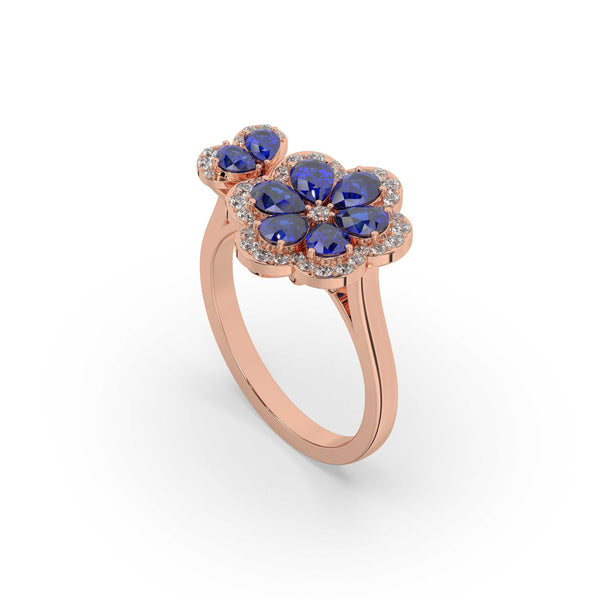 ROYAL PETALS DIAMOND FLOWER RING