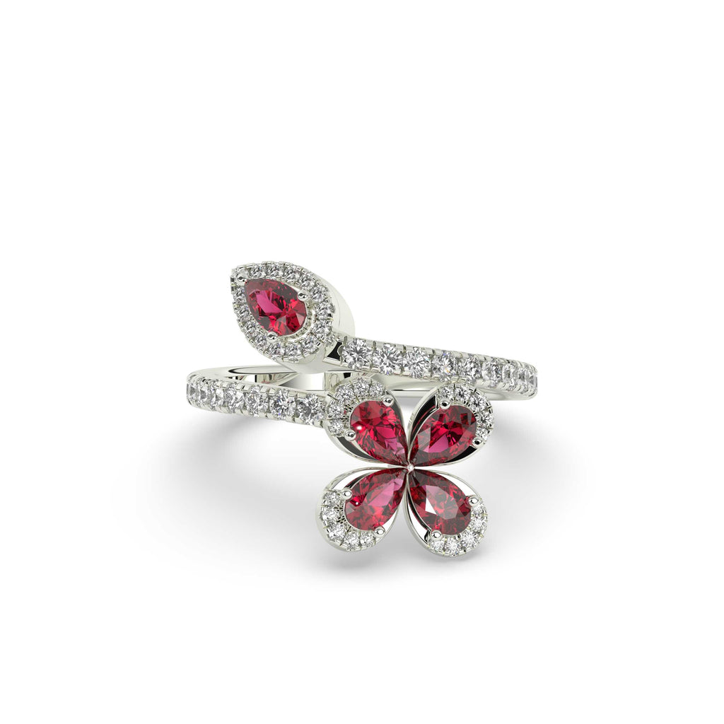 RUBY BLOOM BUTTERFLY DIAMOND RING