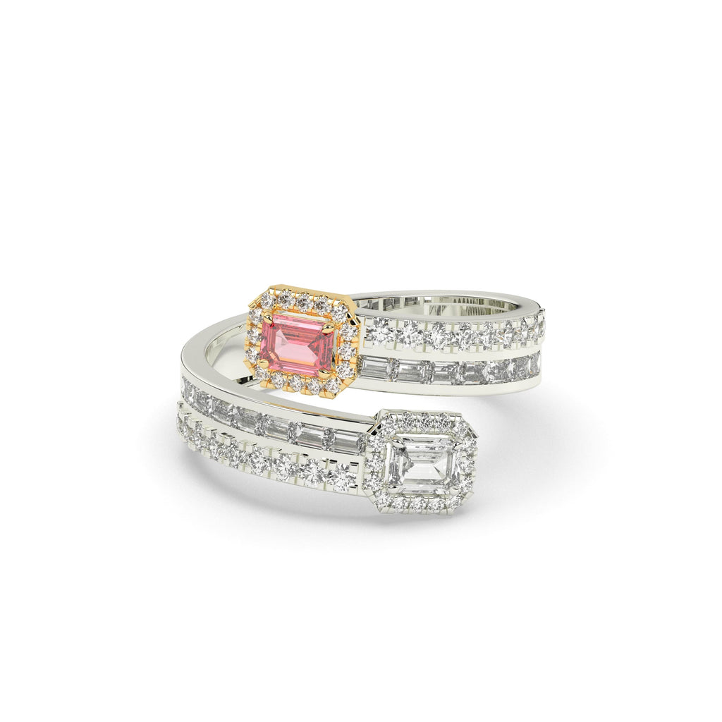 TWIN HALO SPIRAL DIAMOND RING